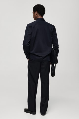 Chemise 100 % coton regular-fit - Bleu marine