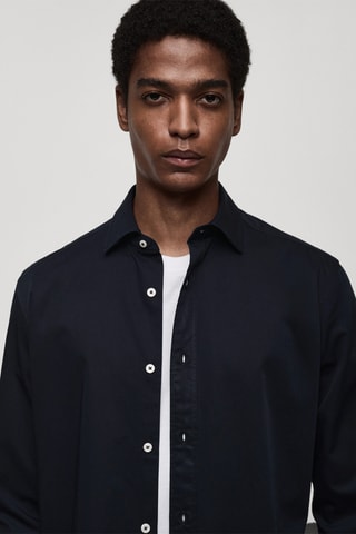 Chemise 100 % coton regular-fit - Bleu marine