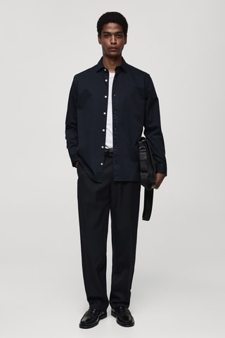 Chemise 100 % coton regular-fit - Bleu marine