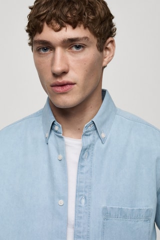 Chemise en jean 100 % coton - Bleu clair