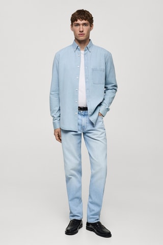 Chemise en jean 100 % coton - Bleu clair