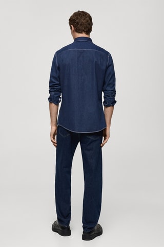 Chemise en jean 100 % coton - Bleu marine