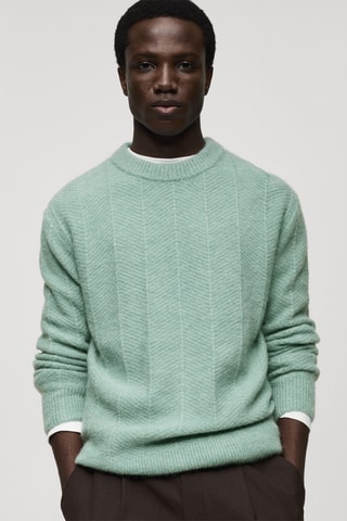 Pull-over maille structure - Vert d'eau