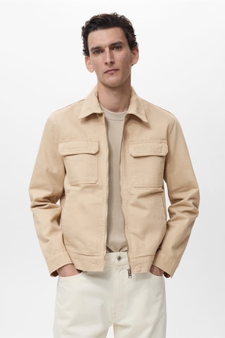 Blouson en jean poches - Beige