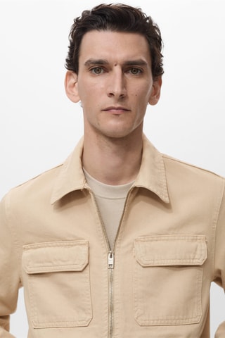 Blouson en jean poches - Beige