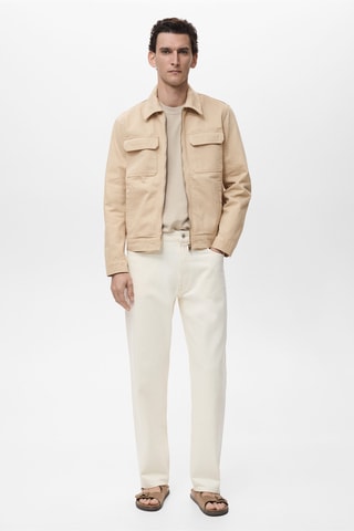 Blouson en jean poches - Beige