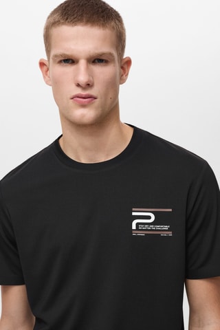 T-shirt slim-fit imprimé COOLMAX® - Noir