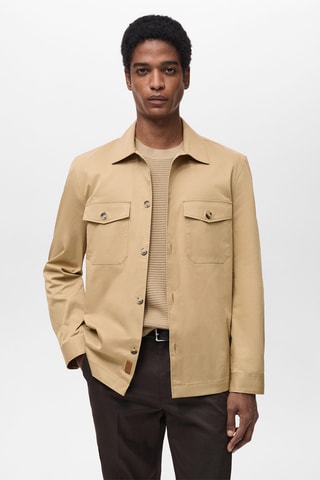 Surchemise regular-fit coton poches - Marron