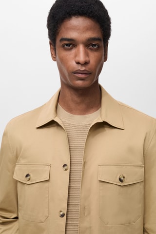 Surchemise regular-fit coton poches - Marron