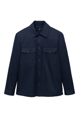 Surchemise regular-fit coton poches - Bleu marine