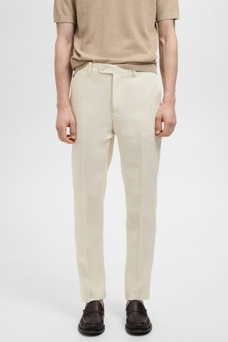 Pantalon costume Amalfi 100 % lin slim-fit - Ivoire