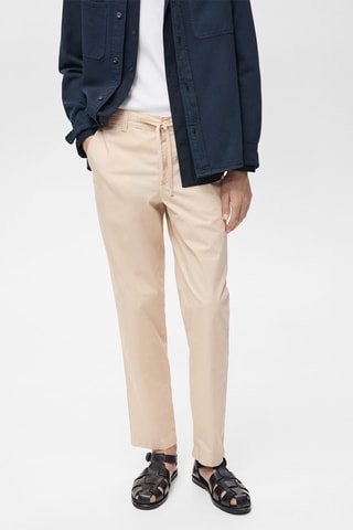 Pantalon en popeline de coton - Ecru