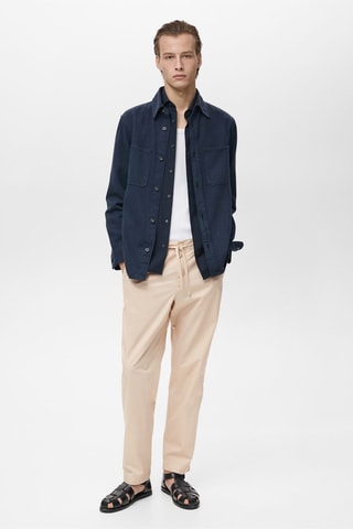 Pantalon en popeline de coton - Ecru