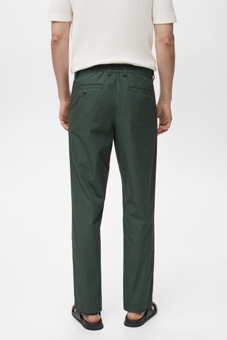 Pantalon en popeline de coton - Vert foncé