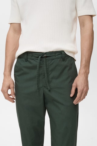 Pantalon en popeline de coton - Vert foncé