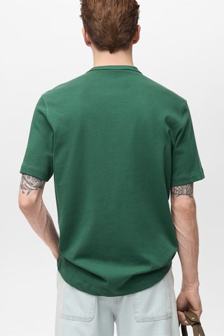 T-shirt 100% coton brodé - Vert foncé
