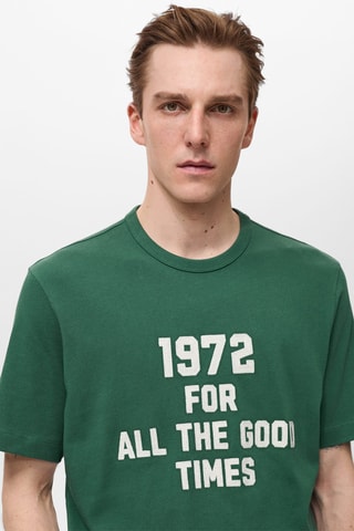 T-shirt 100% coton brodé - Vert foncé