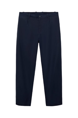 Pantalon regular-fit lyocell lin - Bleu marine