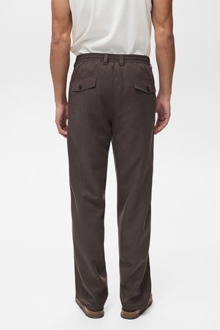 Pantalon droit viscose - Chocolat