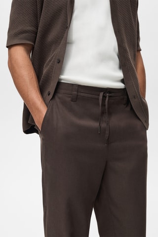 Pantalon droit viscose - Chocolat