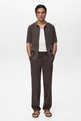 Pantalon droit viscose - Chocolat