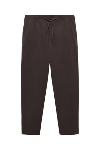 Pantalon droit viscose - Chocolat
