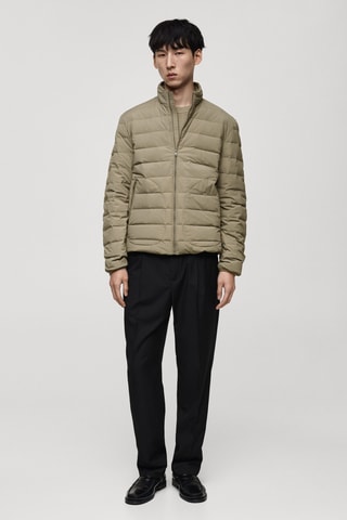 Veste matelassée rembourrage duvet et plumes - Marron