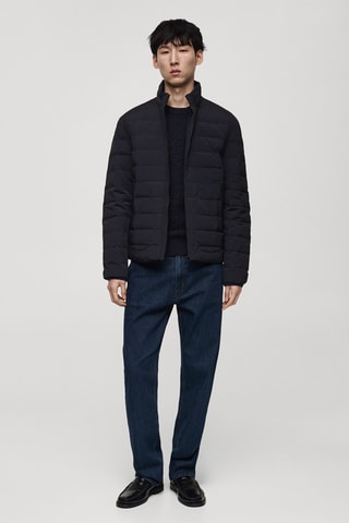 Veste matelassée rembourrage duvet et plumes - Bleu marine