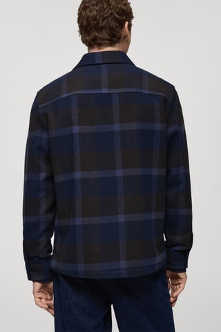 Surchemise laine flanelle carreaux - Bleu