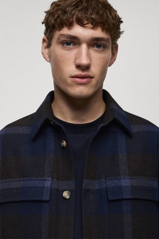 Surchemise laine flanelle carreaux - Bleu