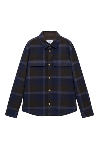 Surchemise laine flanelle carreaux - Bleu