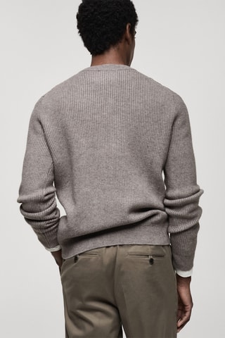 Pull-over maille combinée - Gris