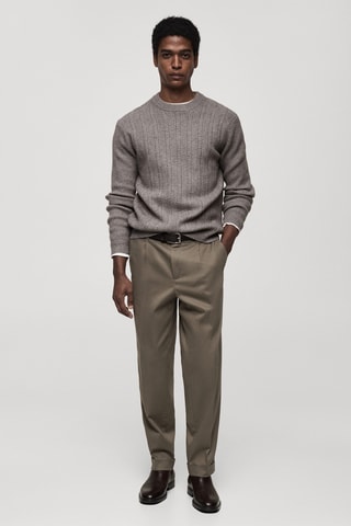 Pull-over maille combinée - Gris