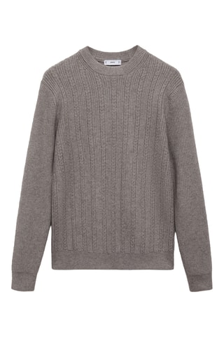 Pull-over maille combinée - Gris