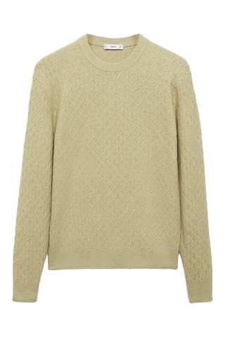 Pull-over maille tressée - Vert pastel