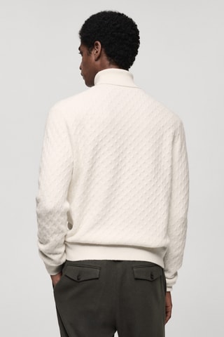 Pull à col roulé - Blanc cassé