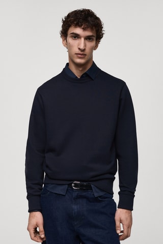Sweat-shirt coton regular-fit - Bleu marine