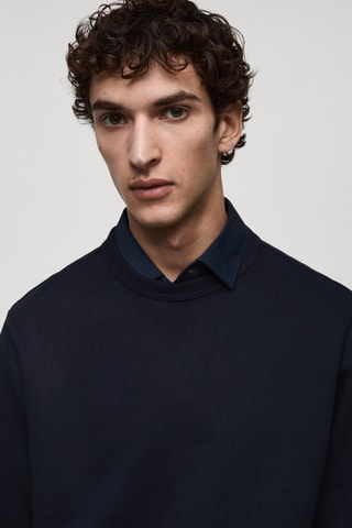 Sweat-shirt coton regular-fit - Bleu marine