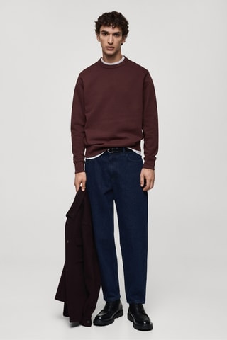 Sweat-shirt coton regular-fit - Bordeaux