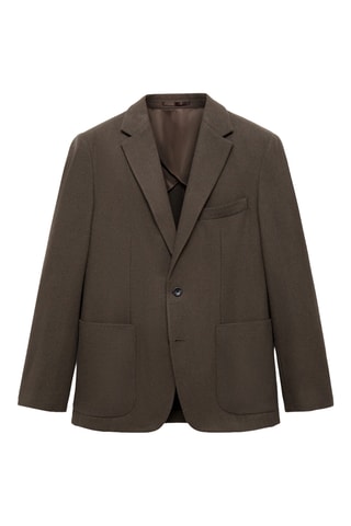 Veste laine mélangée slim-fit - Kaki