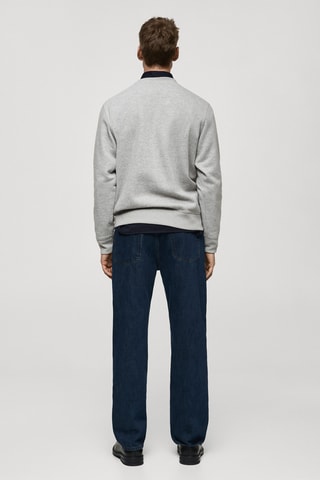 Sweat-shirt coton imprimé graphique - Gris foncé chiné