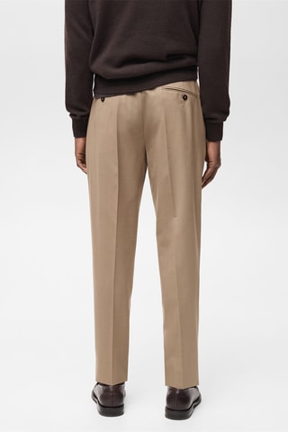 Pantalon costume Turin 100 % laine vierge - Beige