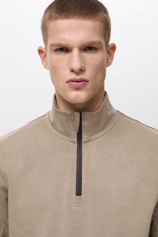 Sweat-shirt zippé COOLMAX® - Sable