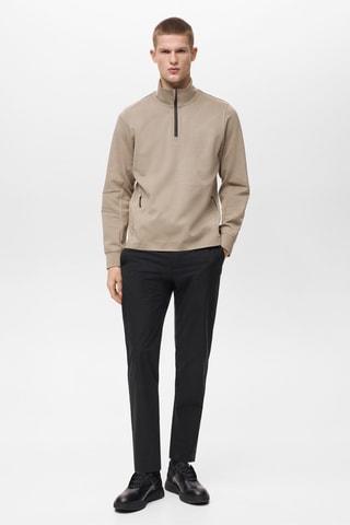 Sweat-shirt zippé COOLMAX® - Sable