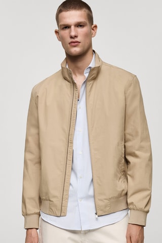Veste légère col cheminée - Beige
