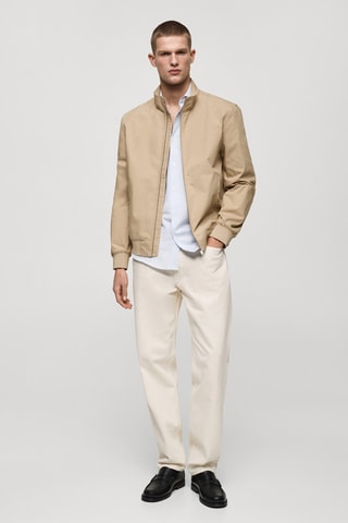 Veste légère col cheminée - Beige