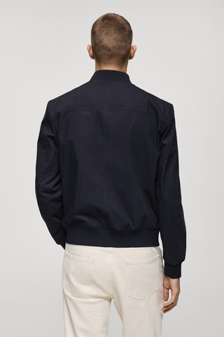 Blouson bomber 100 % coton - Bleu marine