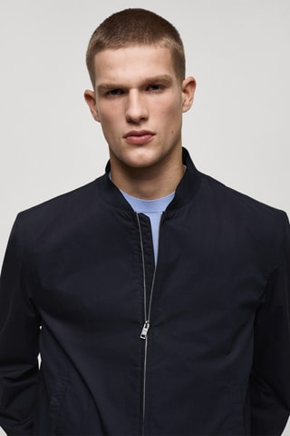 Blouson bomber 100 % coton - Bleu marine