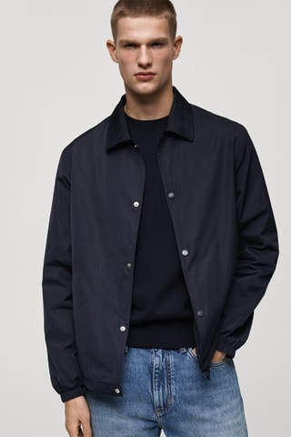 Veste tissu technique regular-fit - Bleu marine