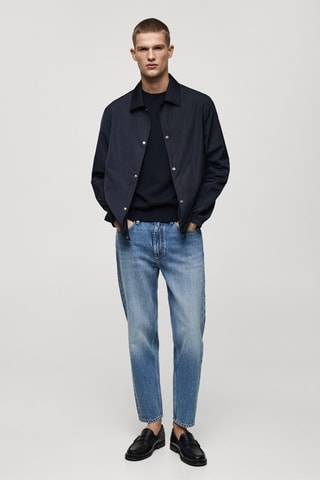 Veste tissu technique regular-fit - Bleu marine